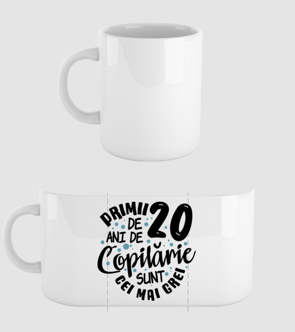 Copilărie 20 de ani model alb pe tricou