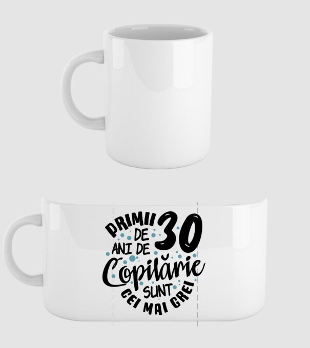 Copilărie 30 de ani model alb pe tricou