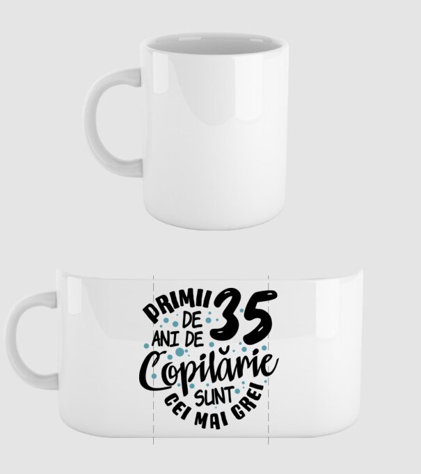Copilărie 35 de ani model alb pe tricou