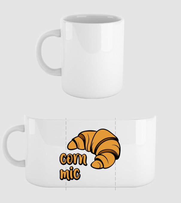 corn mic model alb pe tricou