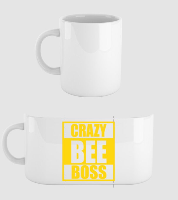 Crazy bee boss model alb pe tricou