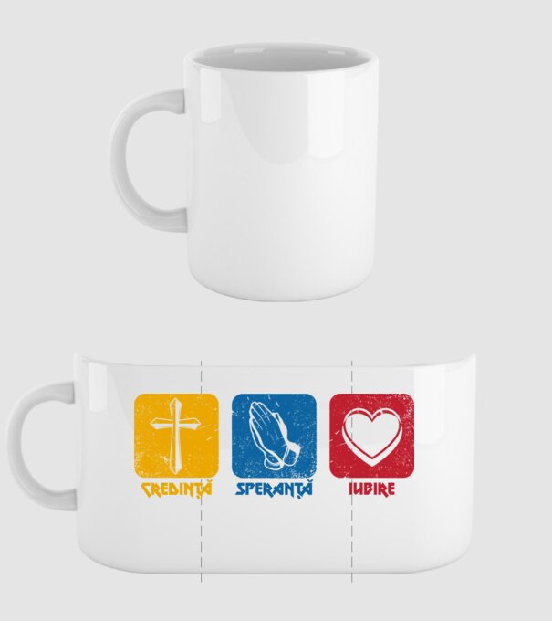 credință speranță iubire model alb pe tricou