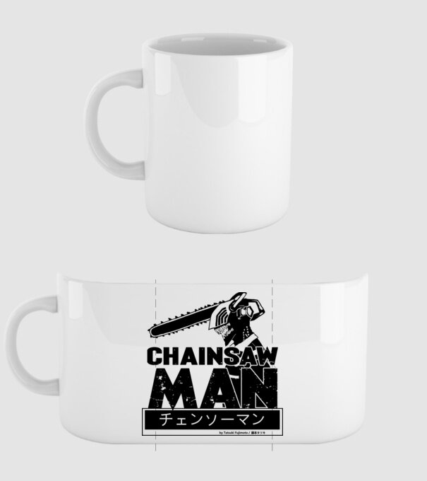 CSM - Chainsaw Man model alb pe tricou