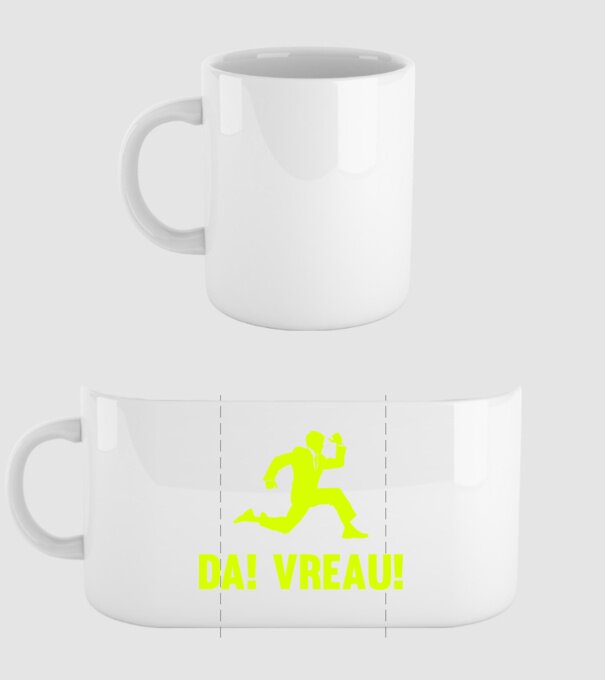 da! vreau! model alb pe tricou