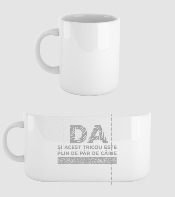da, și acest tricou este plin de păr de câine model alb pe tricou