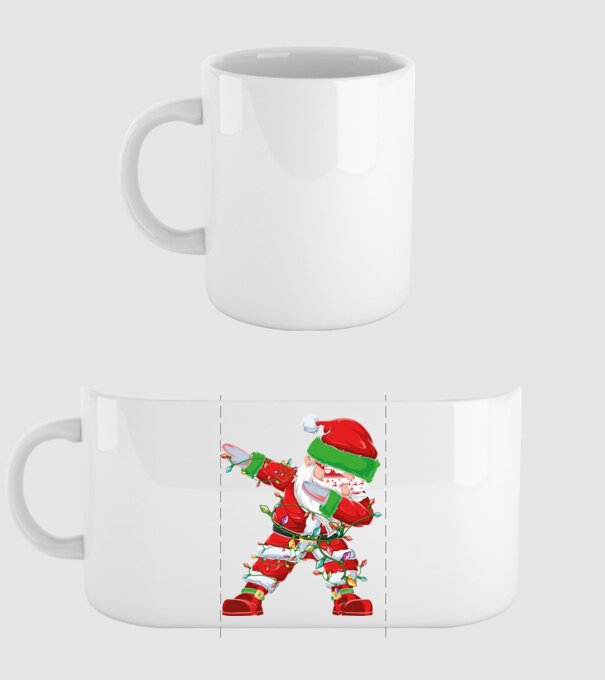 Dab Santa model alb pe tricou