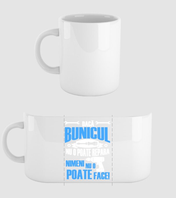 Dacă bunicul nu o poate repara, nimeni nu o poate face! model alb pe tricou