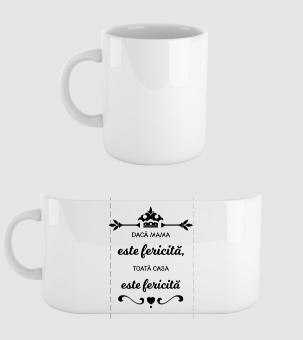 dacă mama este fericită, toată casa este fericită model alb pe tricou