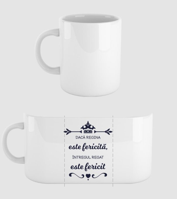 dacă regina este fericită, întregul regat este fericit model alb pe tricou