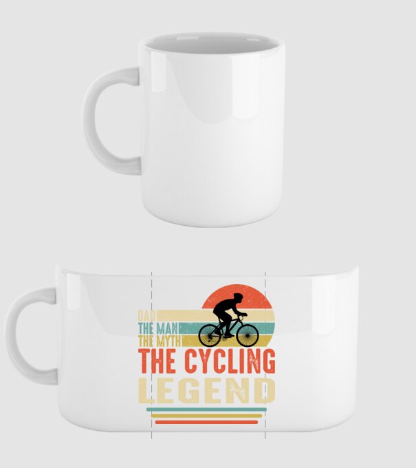 Dad the man, the myth, the cycling legend model alb pe tricou