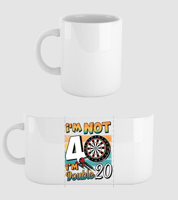 Darts Birthday 40 years old model alb pe tricou