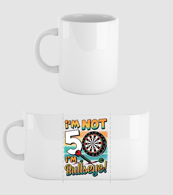 Darts Birthday 50 years old model alb pe tricou