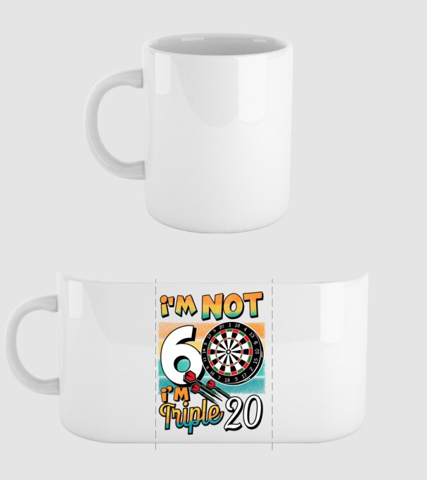 Darts Birthday 60 years old model alb pe tricou