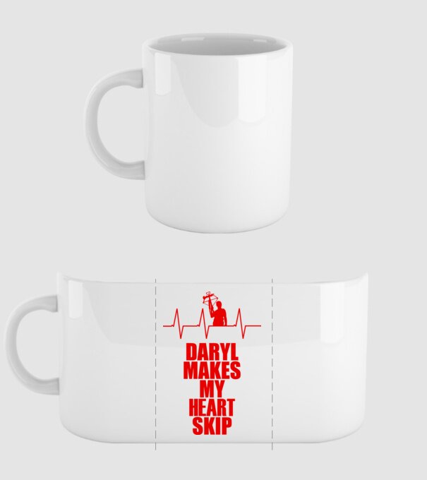 Daryl makes my heart skip model alb pe tricou