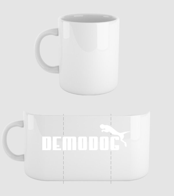 demodog logo model alb pe tricou