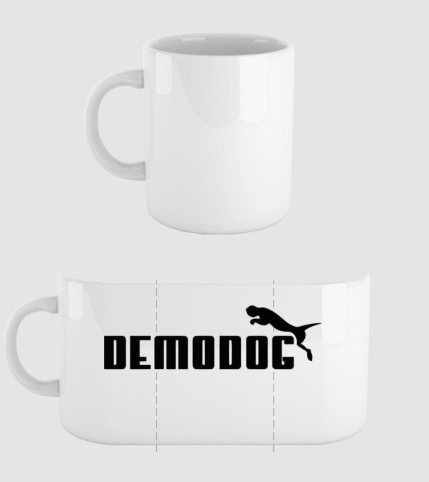 demodog logo black model alb pe tricou