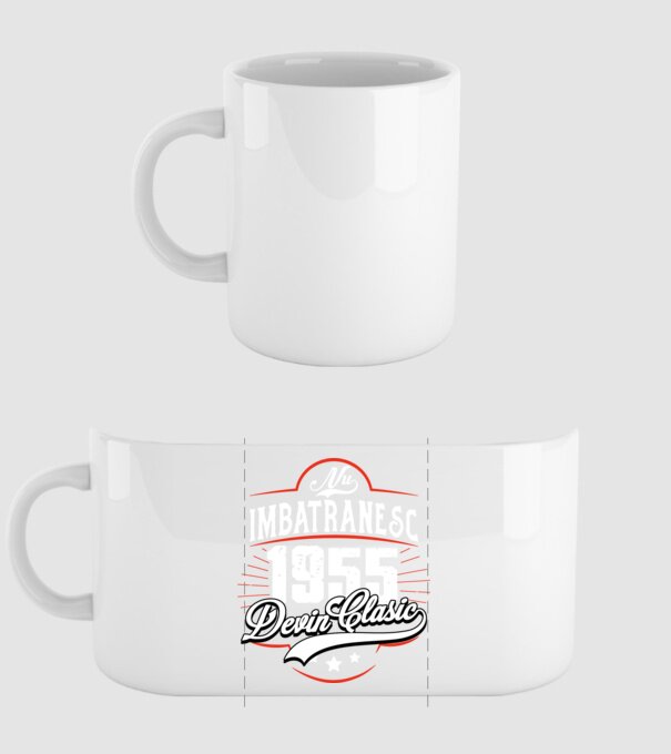 Devin Clasic - 1955 model alb pe tricou