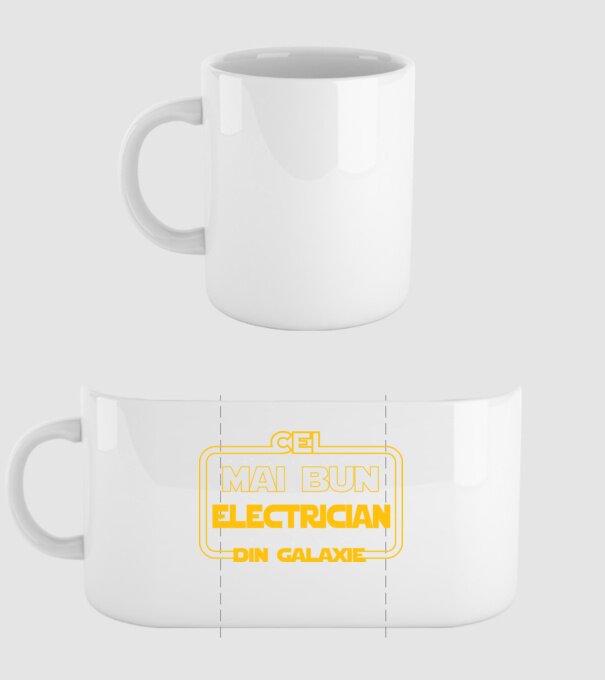 Cel mai bun electrician din galaxie model alb pe tricou