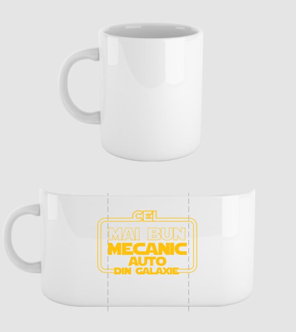 Cel mai bun mecanic auto din galaxie model alb pe tricou
