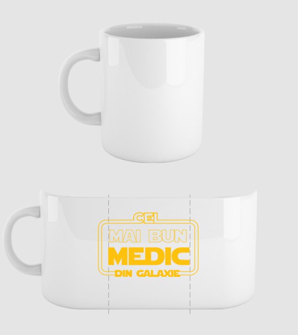 Cel mai bun medic din galaxie model alb pe tricou