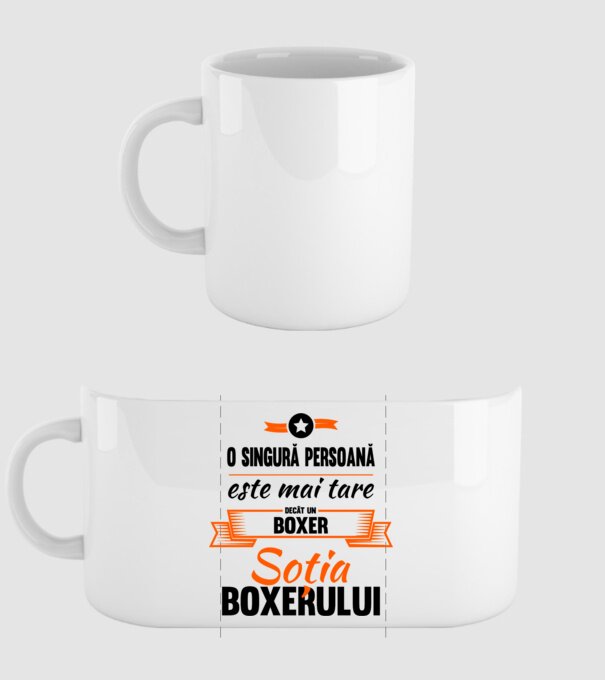 doar o persoană este mai tare decât un boxer, soția boxerului model alb pe tricou