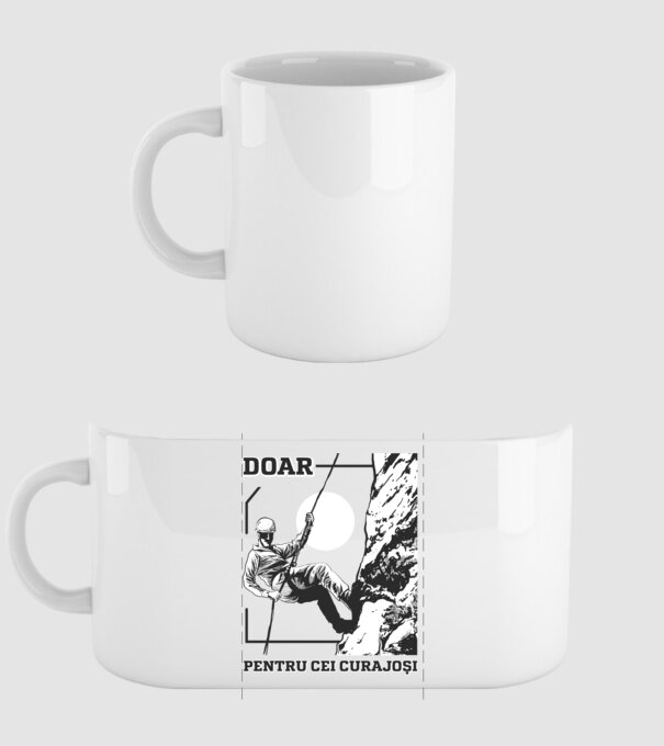 Doar pentru cei curajoși model alb pe tricou