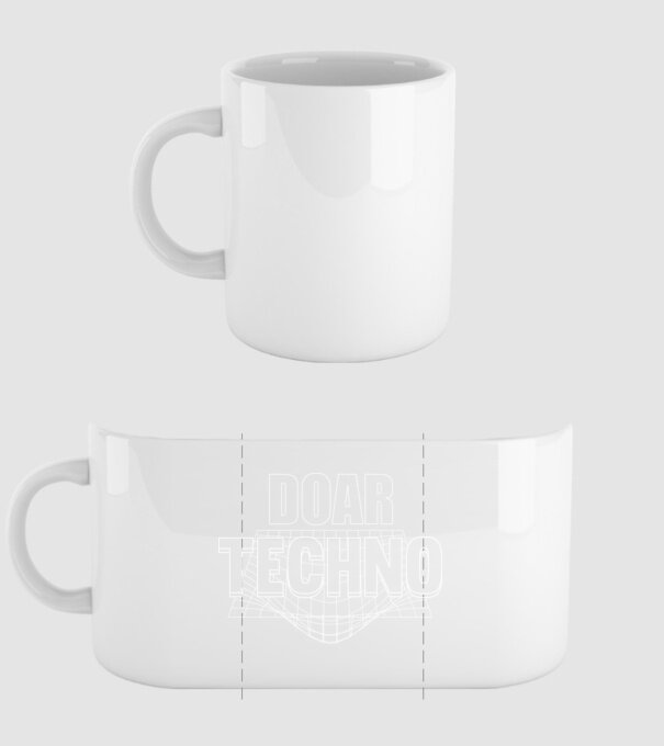 Doar techno model alb pe tricou