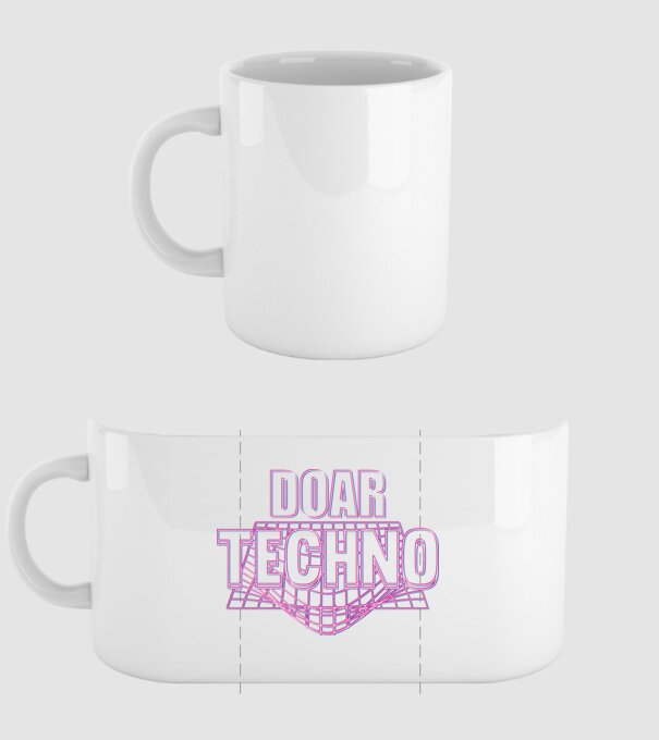 Doar techno model alb pe tricou