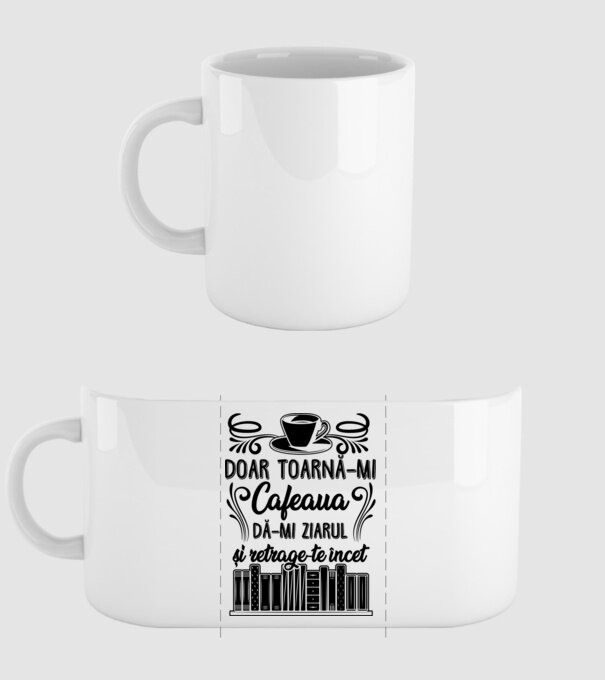 Doar toarnă-mi cafeaua, dă-mi ziarul și retrage-te încet model alb pe tricou