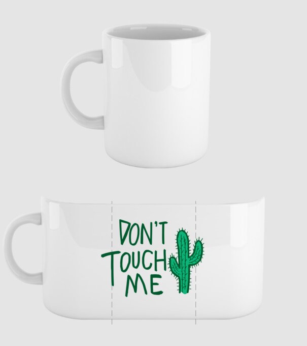 Dont touch me model alb pe tricou