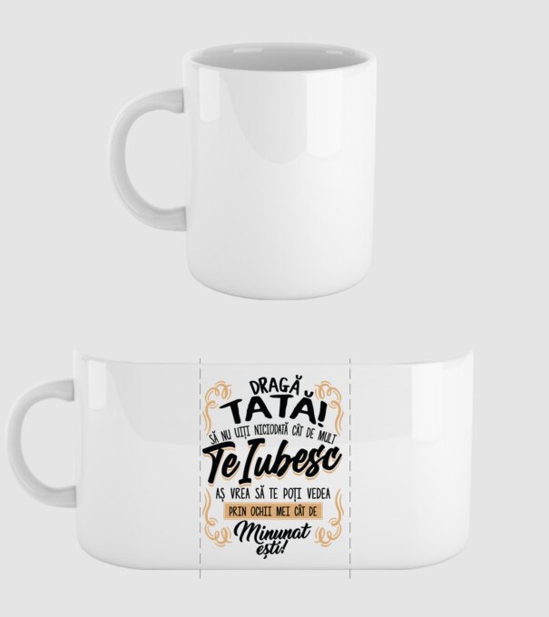 Dragă meu tată model alb pe tricou