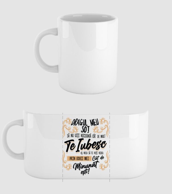 Dragul Mea soț model alb pe tricou