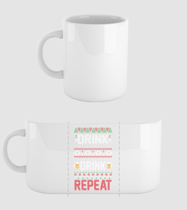 Drink drink repeat model alb pe tricou