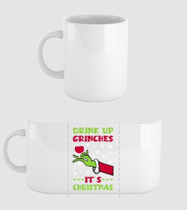 Drink up grinches it's christmas model alb pe tricou