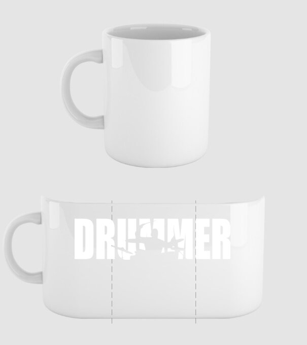 Drummer model alb pe tricou