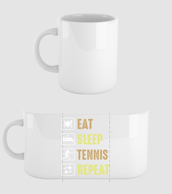 eat sleep tennis repeat model alb pe tricou