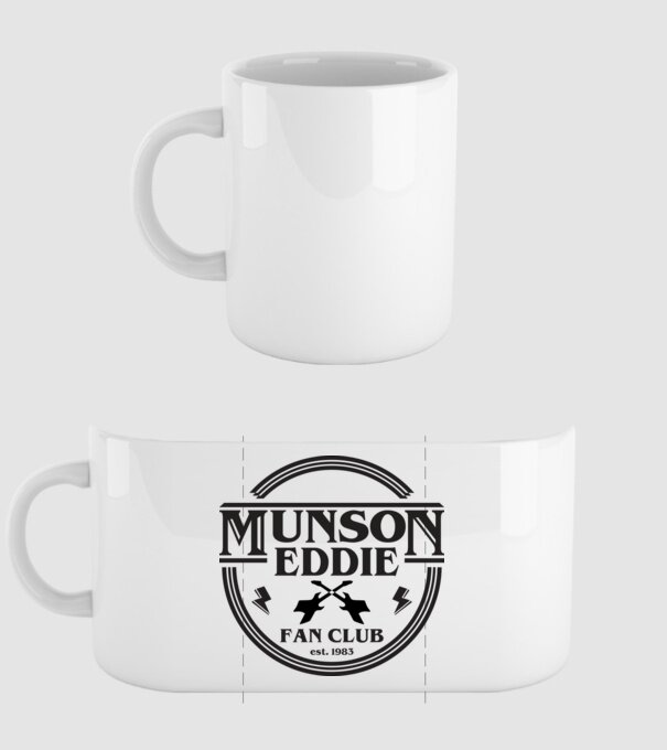 eddie munson fan club est 1983 model alb pe tricou