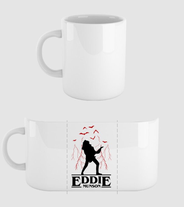 eddie munson stranger things model alb pe tricou
