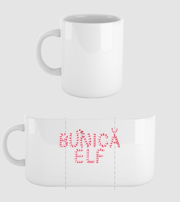 bunică elf model alb pe tricou