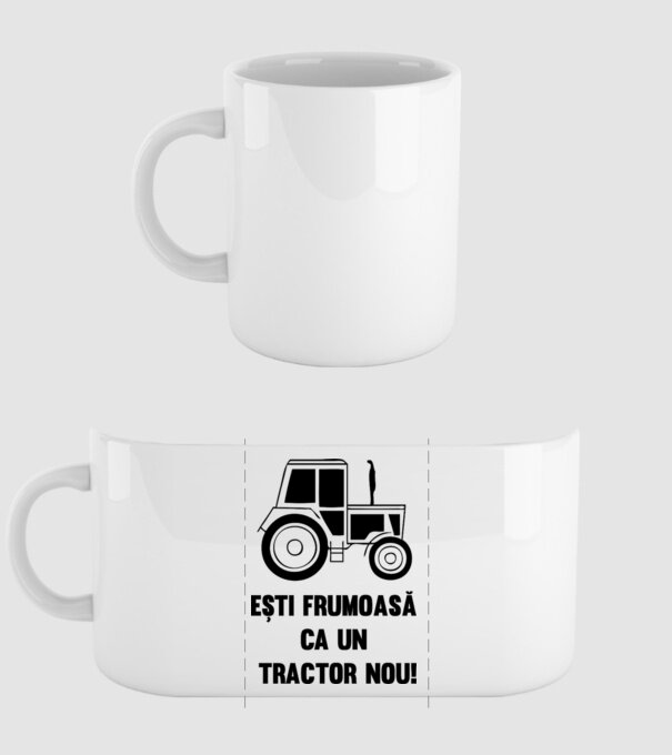 ești frumoasă ca un tractor nou! model alb pe tricou