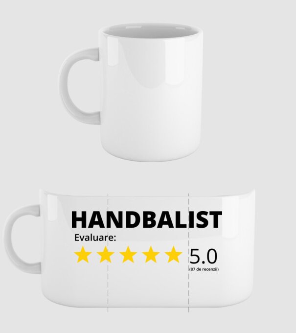 Evaluare 5 HANDBALIST model alb pe tricou
