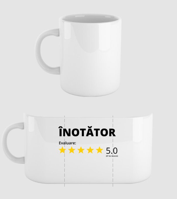 Evaluare 5 ÎNOTĂTOR model alb pe tricou