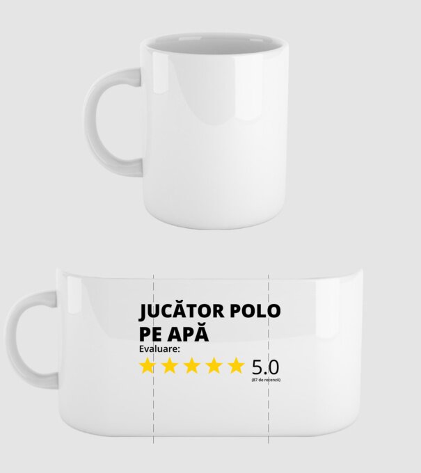 Evaluare 5 JUCĂTOR POLO PE APĂ model alb pe tricou