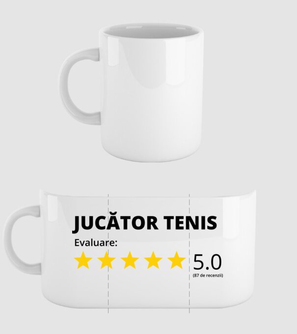 Evaluare 5 JUCĂTOR de TENIS model alb pe tricou