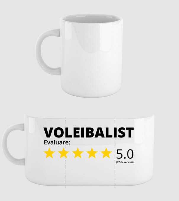 Evaluare 5 VOLEIBALIST model alb pe tricou