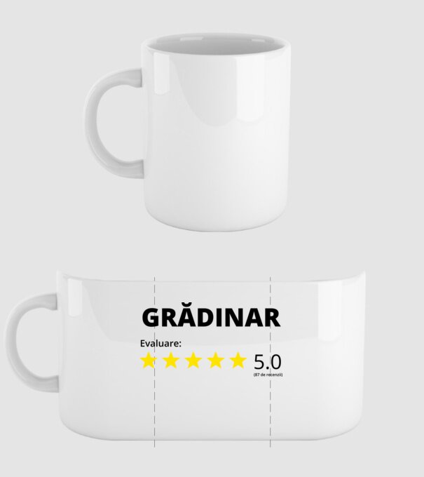 Evaluare Grădinar model alb pe tricou