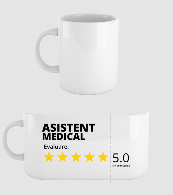 Evaluare - ASISTENT MEDICAL model alb pe tricou