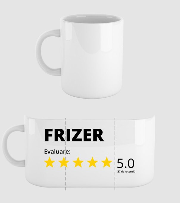 Evaluare - FRIZER model alb pe tricou