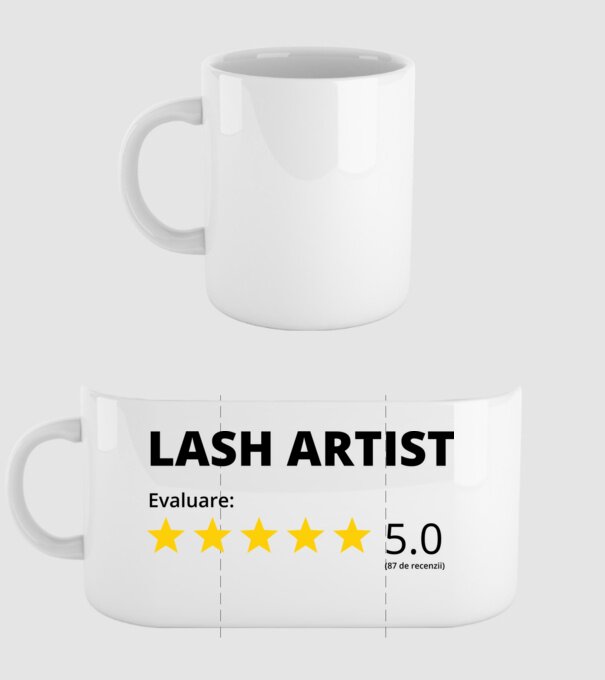 Evaluare - LASH ARTIST model alb pe tricou