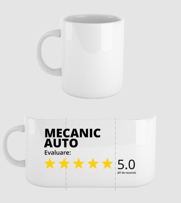 Evaluare - MECANIC AUTO model alb pe tricou